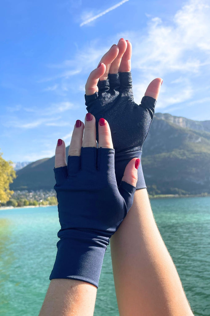 Mitaines anti-UV femme et homme - Bleu marine - Nuvées - KER SUN