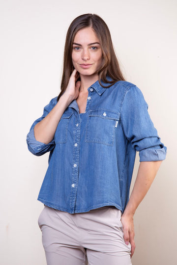 Chemise en jean clair anti-UV femme Nuvées