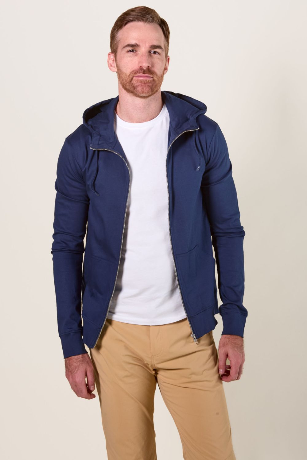 Kymaxx - Veste Zippée Capuche Super Slim Fit Bleu Marine