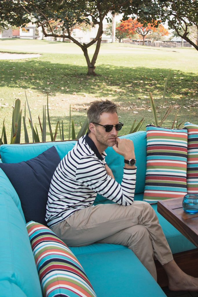 Polo anti-UV manches longues homme Mariniere Classique Nuvées - KER SUN